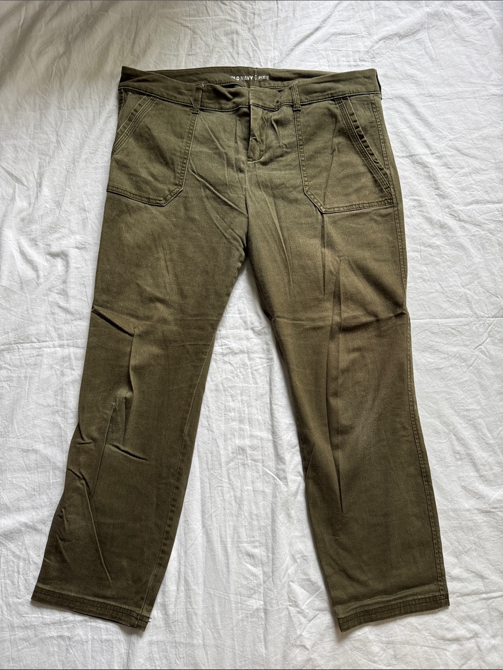 Old Navy Olive Green Cropped Utility Pants
